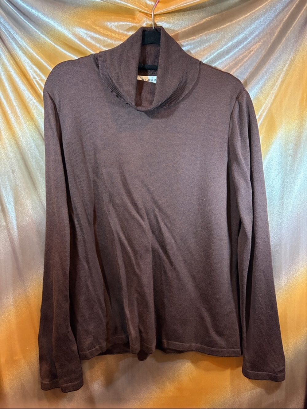 St. John Collection Brown Knit Turtleneck Sweater NWT 152
